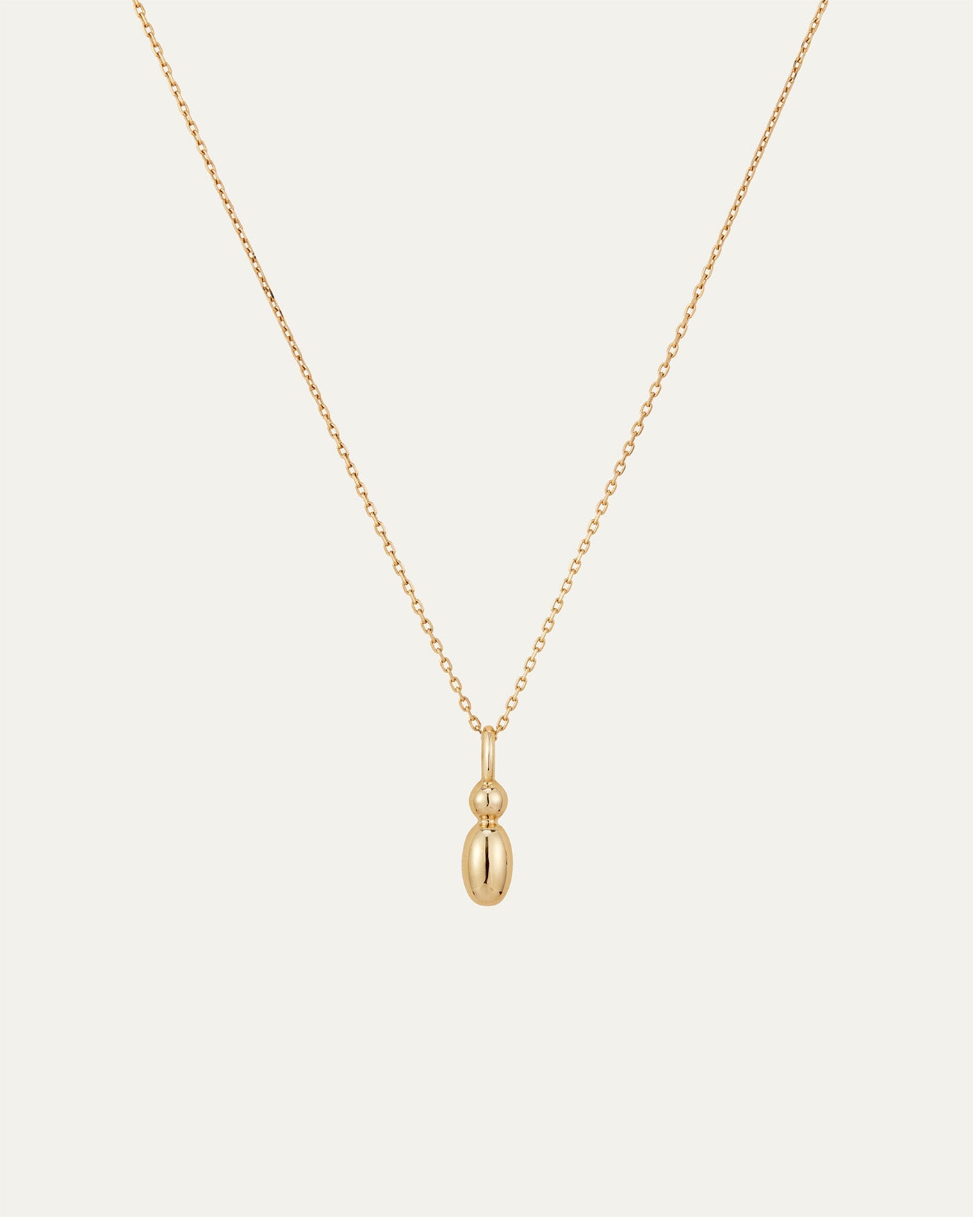 14K Gold Bubble Letter Necklace - I