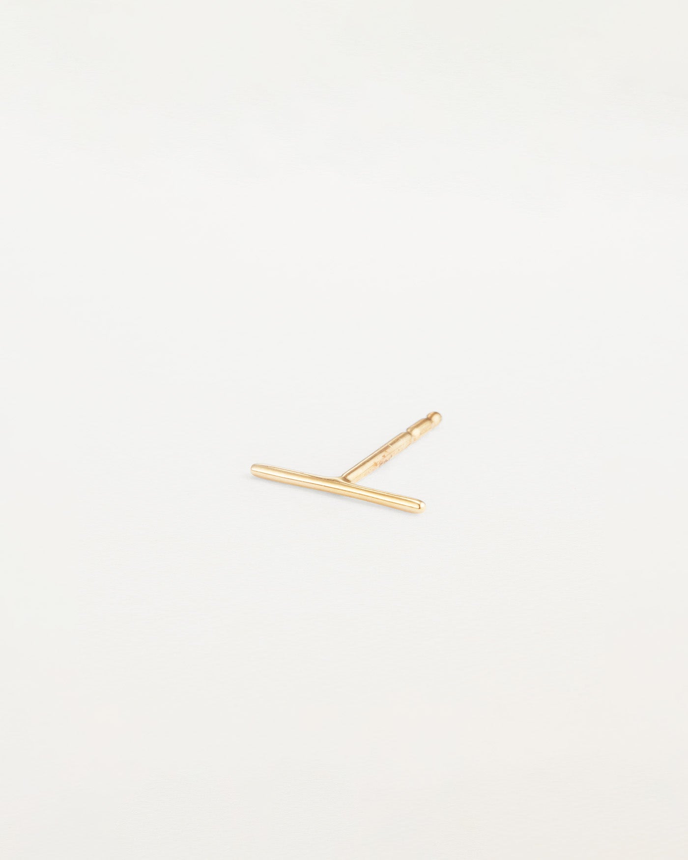 14K Gold Bar Stud