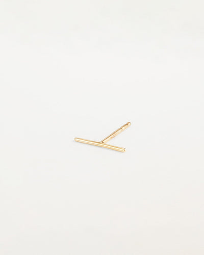 14K Gold Bar Stud